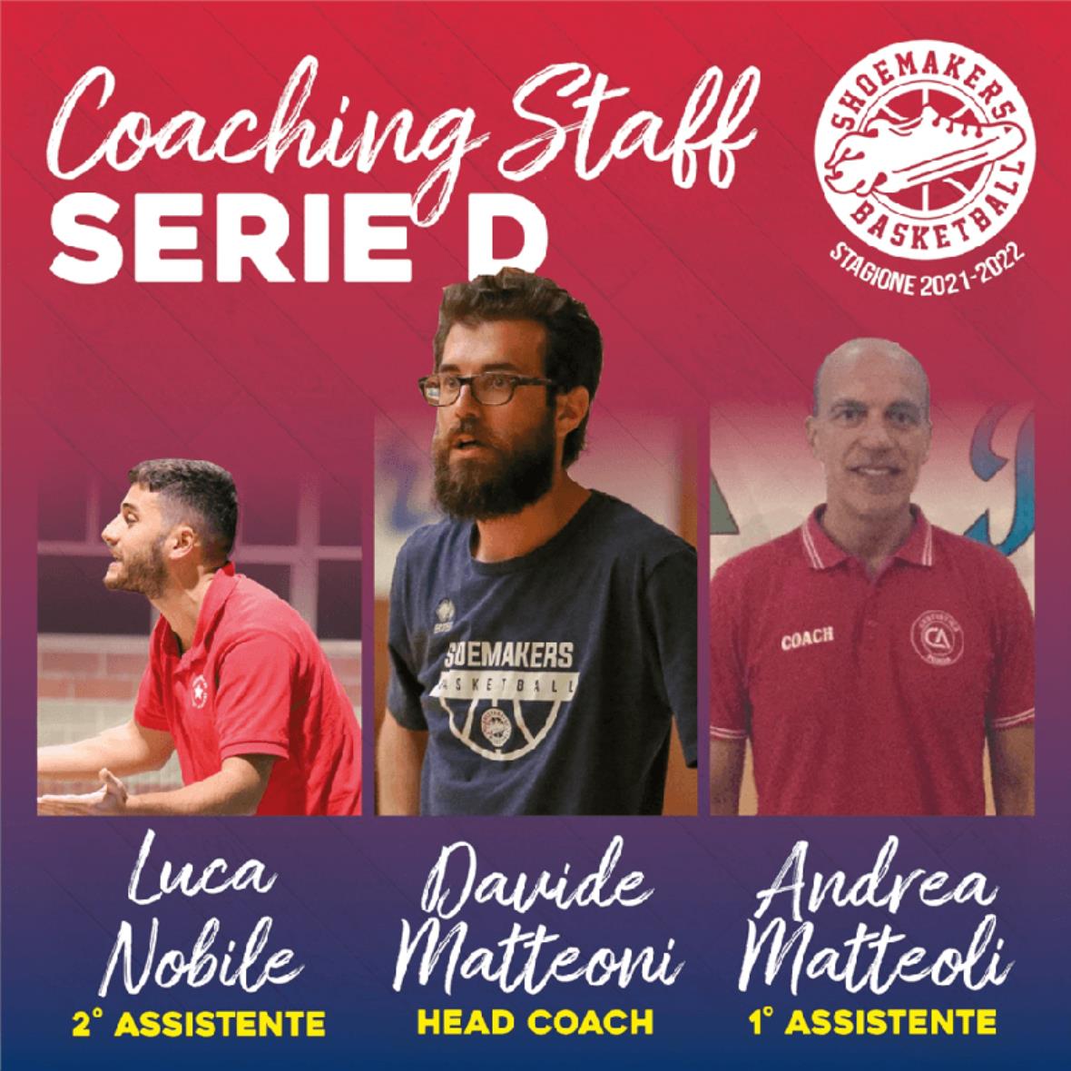 Novità nello staff tecnico della prima squadra, confermato Coach Matteoni, nuovi gli assistenti