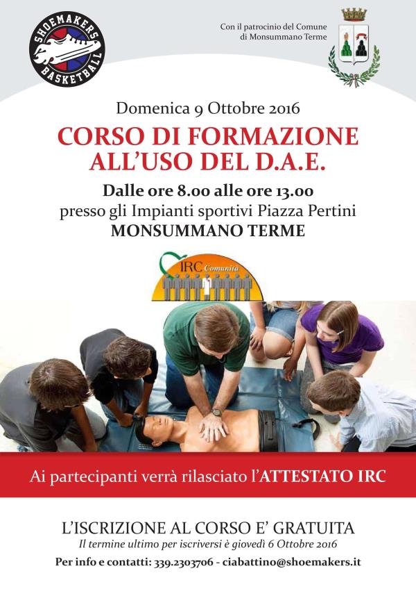 Gli Shoemakers organizzano il corso per la formazione degli operatori all'uso del D.A.E.