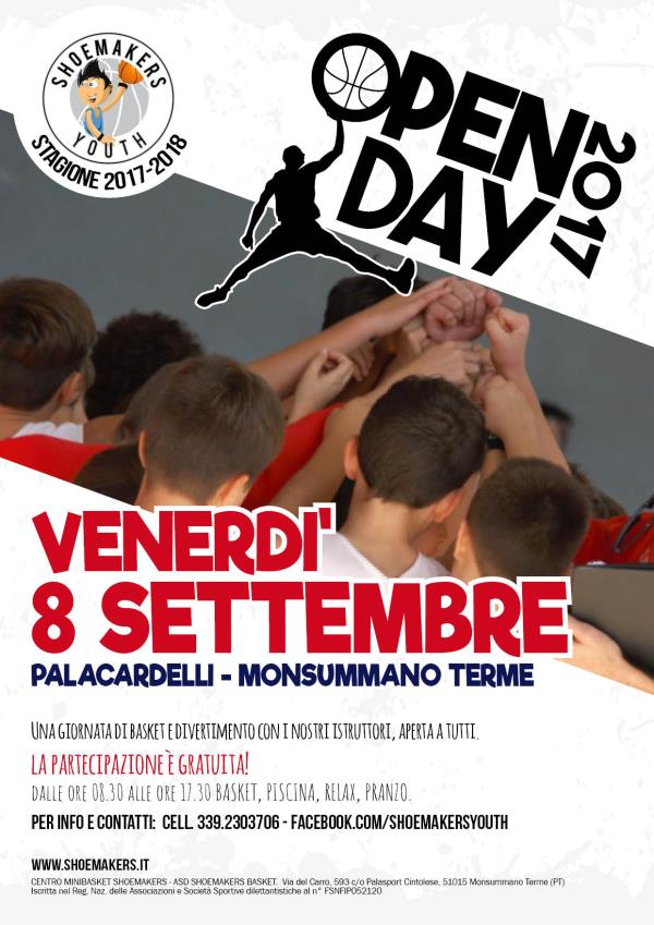 Venerdì 8 Settembre OPEN DAY Shoemakers